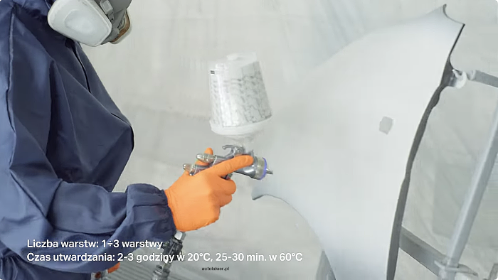 Proces naprawy - uszkodzenie i odbudowanie zabezpieczenia antykorozyjnego z użyciem podkładu „Epoksydowego”