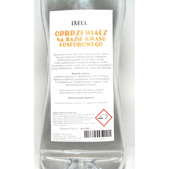 IXELL ODRDZEWIACZ 500 ml bardzo skuteczny NA BAZIE KWASU FOSFOROWEGO 1706