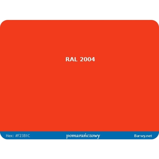 AKRYL RAL 2004 orange POLIURETAN WYSOKI POŁYSK odporny na zarysowania 337