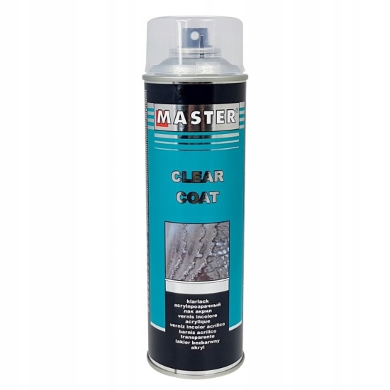 MASTER LAKIER BEZBARWNY SPRAY 500 ml dobra jakość połysku AKRYLOWY 1910