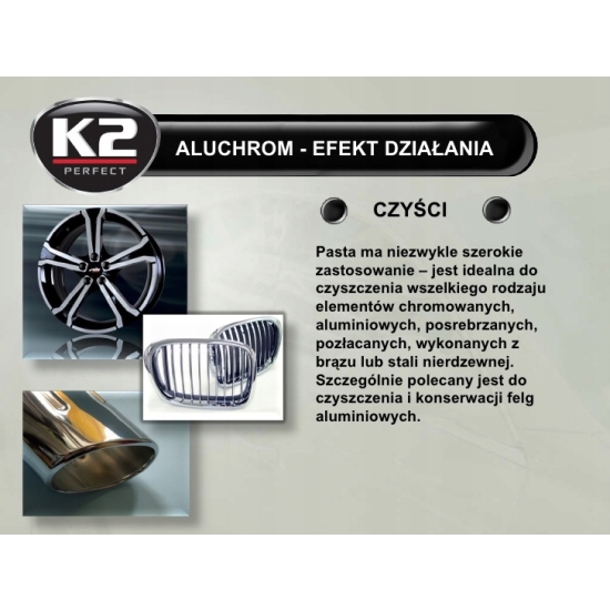 K2 aluchrom PASTA POLERSKA do powierzchni metalowych z CHROMU ALUMINIUM 952