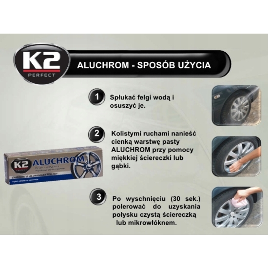 K2 aluchrom PASTA POLERSKA do powierzchni metalowych z CHROMU ALUMINIUM 952