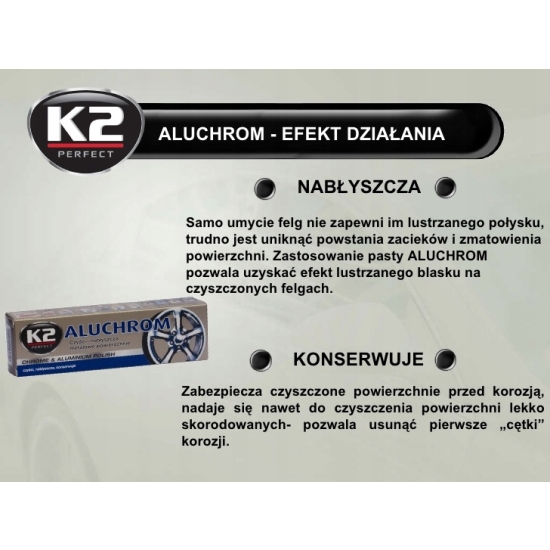 K2 aluchrom PASTA POLERSKA do powierzchni metalowych z CHROMU ALUMINIUM 952