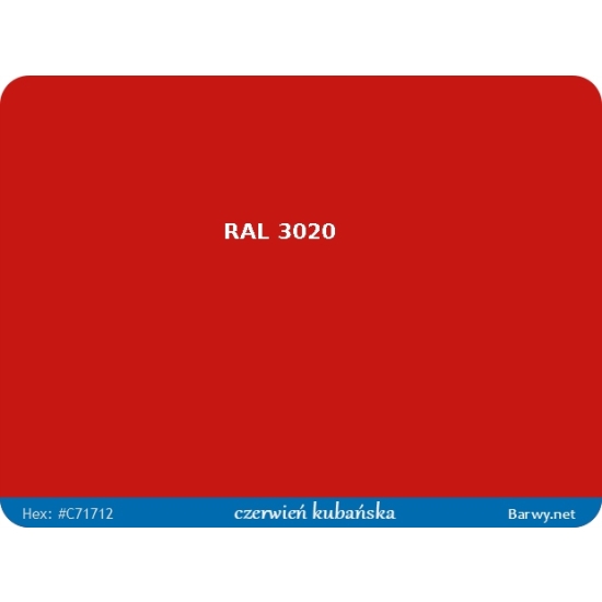 RAL 3020 czerwona FARBA olejna ALKIDOWA POŁYSK jednoskładnikowa 783