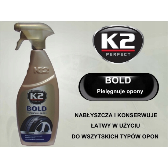 BOLD K2 super NABŁYSZCZACZ DO OPON pojemność 600 ml w sprayu 1019