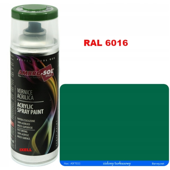 RAL 6016 zielony POŁYSK SPRAY 400ml profesjonal-line HQ AMBROSOL 1233