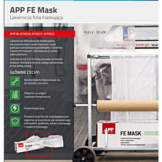 APP FOLIA rolka szerokość 4m długość 150m elektrostatyczna 7mikron 1070