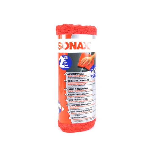 SONAX 2 sztuki ŚCIERECZKI MIKROFIBRA 40x40 idealne do polerowania 614