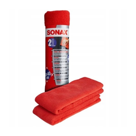 SONAX 2 sztuki ŚCIERECZKI MIKROFIBRA 40x40 idealne do polerowania 614