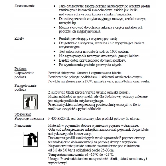 1000ml APP F400 przezroczysty preparat zabezpiecza profile -na pistolet 271