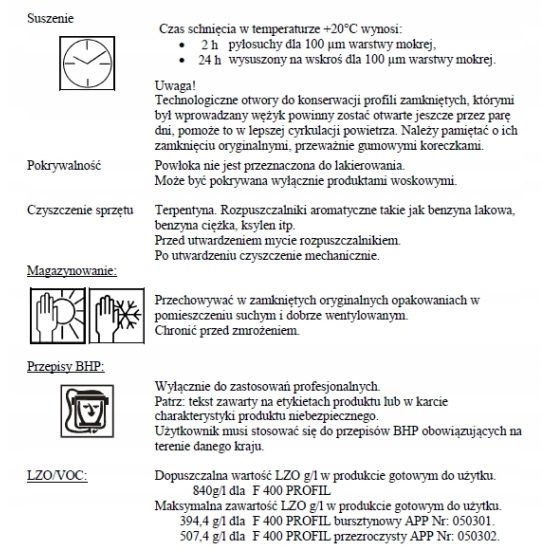 1000ml APP F400 przezroczysty preparat zabezpiecza profile -na pistolet 271