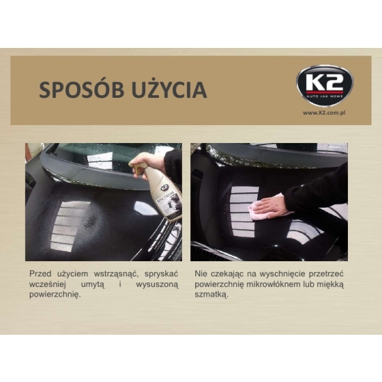 K2 SPECTRUM WOSK 700 ml + MIKROFIBRA wyostrza lustrzany połysk lakieru 979