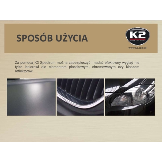 K2 SPECTRUM WOSK 700 ml + MIKROFIBRA wyostrza lustrzany połysk lakieru 979