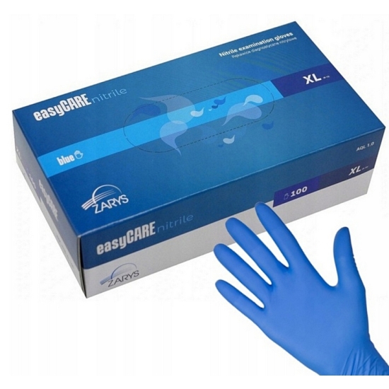 10 par Rękawice rozmiar XL ochronne NIEBIESKIE easyCARE bezpudrowe 519