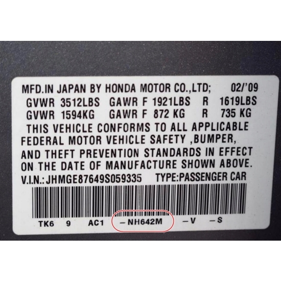 lakier HONDA STORM SILVER NH642M 1LITR IXELL BAZA rozcieńczalnikowa 55