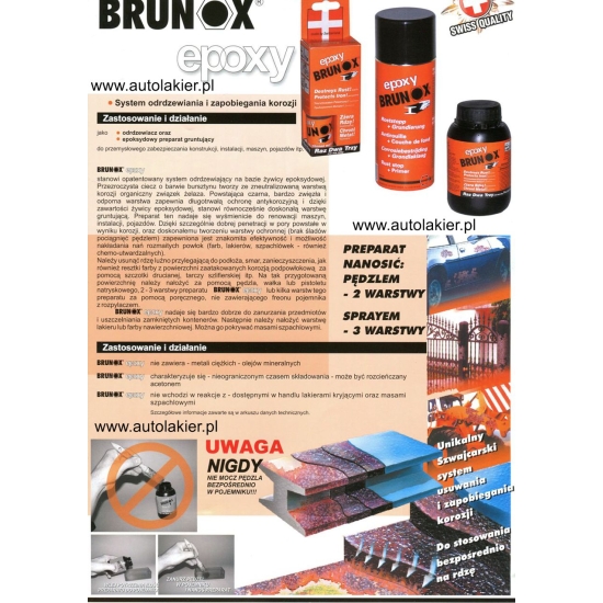 BRUNOX 1 litr PODKŁAD epoxydowy + neutralizator BEZPOŚREDNIO NA RDZĘ 318