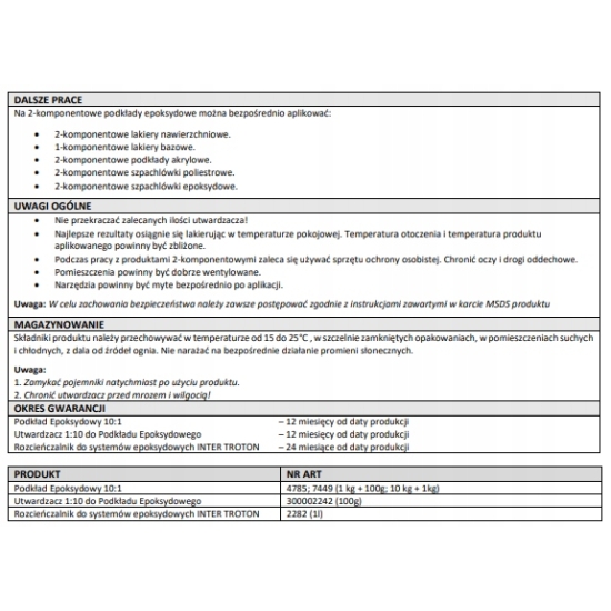 PODKŁAD EPOxYDOWY ANTYKOROZYJNY skuteczna ochrona metalu Troton 1 kg 314