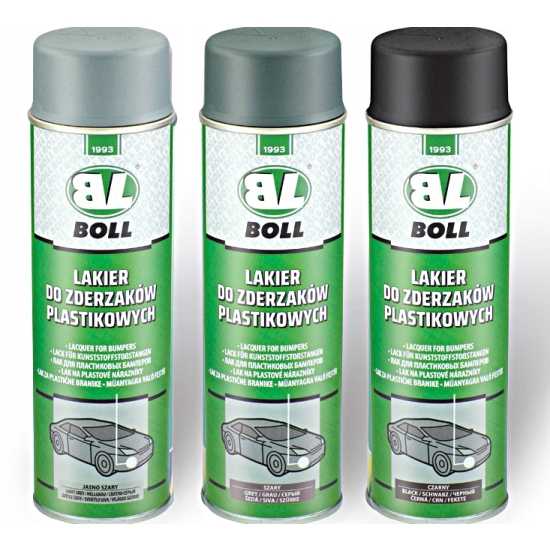 LAKIER DO ZDERZAKÓW z podkładem na plastik CZARNY satynowy SPRAY 500ml 325