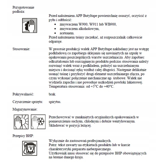 APP Taśma uszczelniająca BUTYLOWA 8mm x 6m najlepsza jakość 1042
