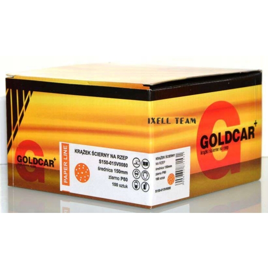 KRĄŻKI ŚCIERNE NA RZEP GOLDCAR P320 średnica 150 mm 6+8+1 otworów 903