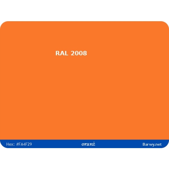 RAL 2008 orange GRUNTOEMALIA POLIURETAN POŁYSK farba ochronna metalu 1930
