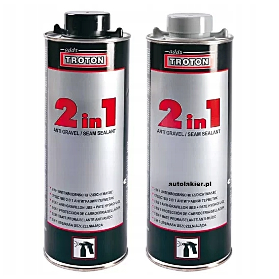 czarny ŚRODEK OCHRONY KAROSERII + MASA NATRYSKOWA 2w1 1,25 kg TROTON 1290