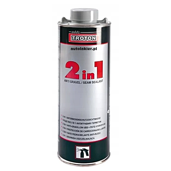 czarny ŚRODEK OCHRONY KAROSERII + MASA NATRYSKOWA 2w1 1,25 kg TROTON 1290