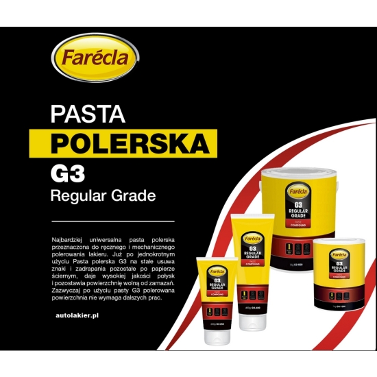 FARECLA G3 pasta polerska do polerowania na wysoki połysk 250 gramów 1258