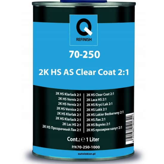 70-250 HS AS bezbarwny wysoki połysk utwardzacz 205HF FAST Q-REFINISH 134