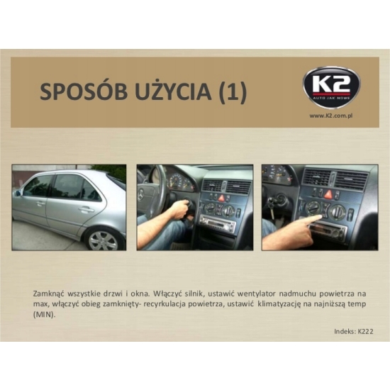 K2 KLIMA FRESH Odświeżacz klimatyzacji nabój 150ml usuwa zaopachy 407