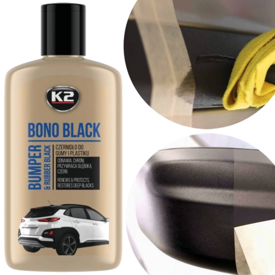 Czernidło do gumy i plastiku BONO BLACK 250 ml długotrwały efekt 545