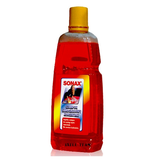 SONAX 1 L SZAMPON czerwony samochodowy KONCENTRAT 100 ml na 10 l wody 145
