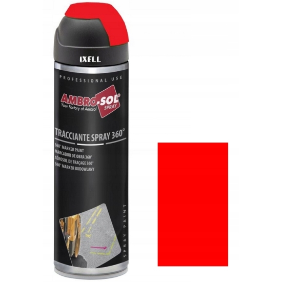 fluorescencyjny POMARAŃCZOWY SPRAY BUDOWLANY geodezyjny z zaworem 360 2116