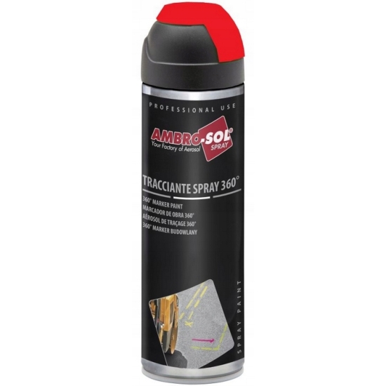 fluorescencyjny POMARAŃCZOWY SPRAY BUDOWLANY geodezyjny z zaworem 360 2116