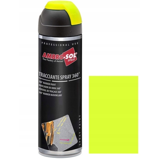 fluorescencyjny POMARAŃCZOWY SPRAY BUDOWLANY geodezyjny z zaworem 360 2116