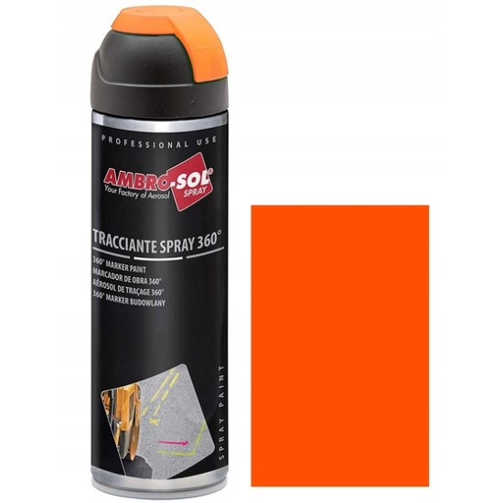 fluorescencyjny SELEDYNOWY SPRAY BUDOWLANY geodezyjny z zaworem 360 2116