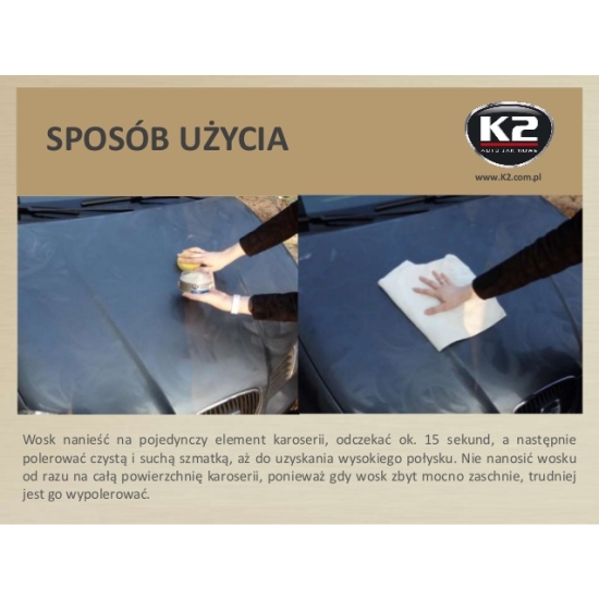 ULRA WAX lustrzany połysk WOSK CARNAUBA z gąbką - aplikatorem 540