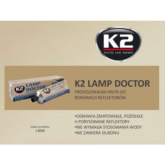 K2 LAMP DOCTOR PASTA do ręcznego polerowania zmatowiałych REFLEKTORÓW 1486