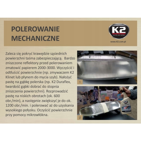 K2 LAMP DOCTOR PASTA do ręcznego polerowania zmatowiałych REFLEKTORÓW 1486