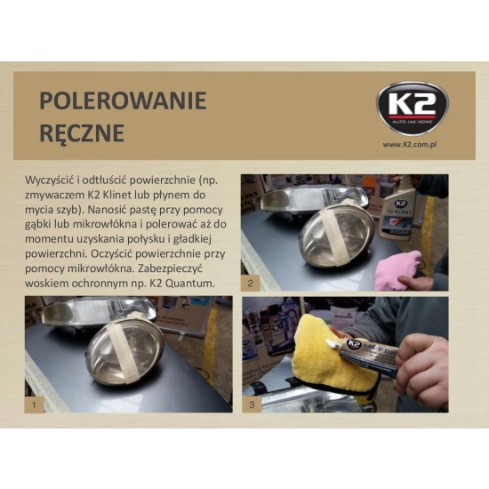 K2 LAMP DOCTOR PASTA do ręcznego polerowania zmatowiałych REFLEKTORÓW 1486