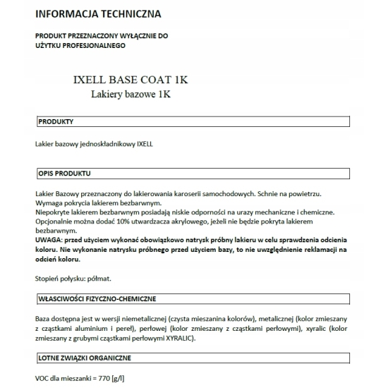 RENAULT BLANC CASABLANCA D31 baza 1 L + rozcieńczalnik 1 L IXELL 55