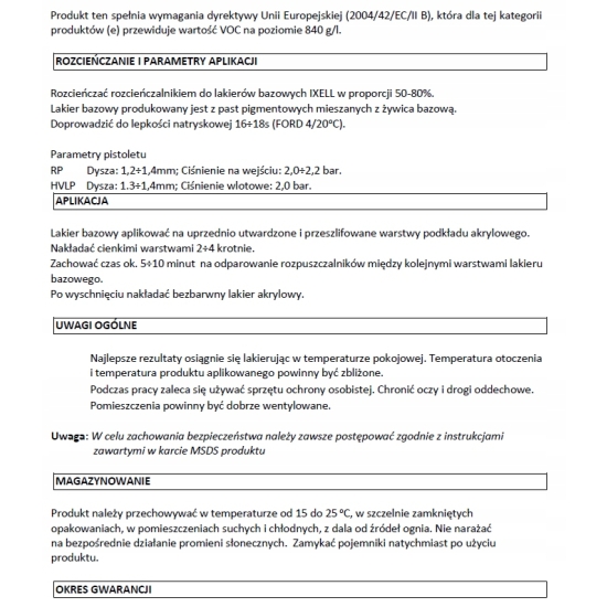BMW FELGENSILBER 144 kolor do felg baza 1 L + rozcieńczalnik 1 L IXELL 55
