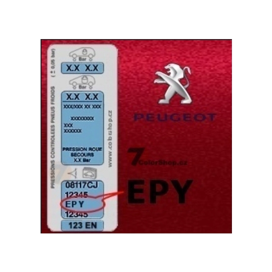 lakier baza PEUGEOT CITROEN EPY ROUGE RUBI LE MANS rozcieńczalnik IXELL 55
