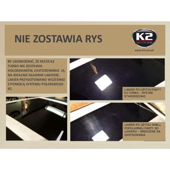 K2 TURBO 250g lekkościerna pasta Z APLIKATOREM polerująca woskująca 954