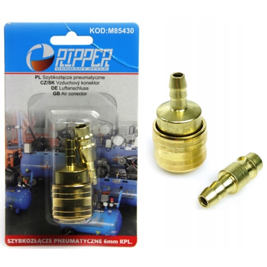 Wąż do powietrza zbrojony 6 mm x 10 metrów + szybkozłączka + opaski 217