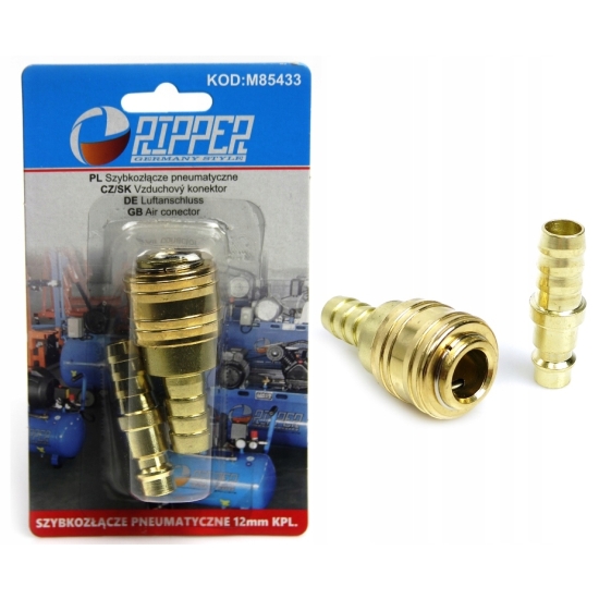 Wąż do powietrza zbrojony 12,5 mm x 3 metry + szybkozłączka + opaski 228