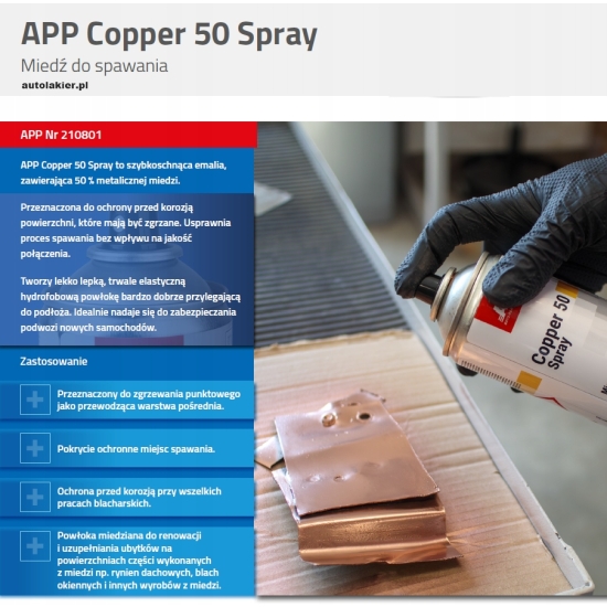 APP COOPER Miedź na spawy zgrzewy + ochrona przed korozją 400 ml Spray 702