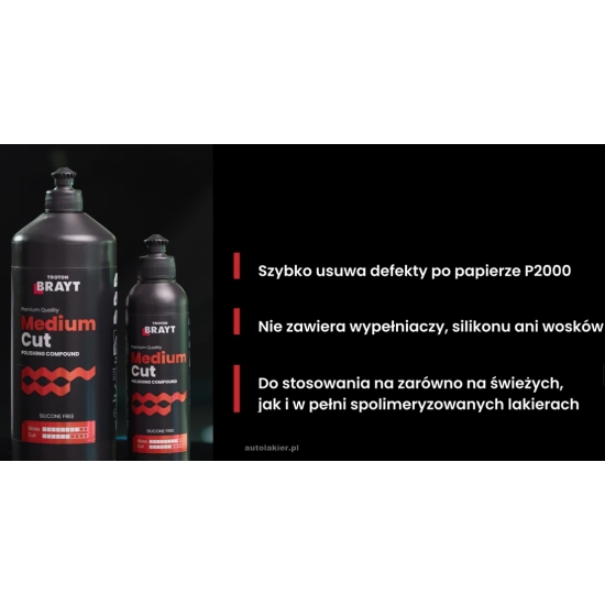 BRAYT MEDIUM innowacyjna pasta polerska PREMIUM średnio tnąca 0,25 kg 111