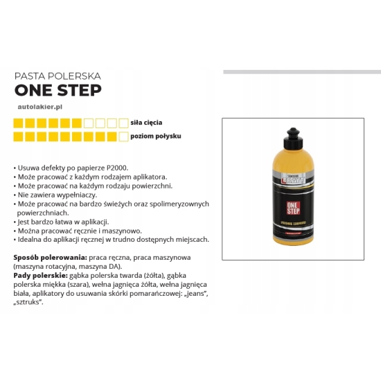 BRAYT ONE STEP pasta polerska średnio tnąca - wysoki połysk 0,25 kg 1079