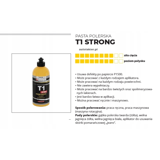 BRAYT T1 STRONG pasta polerska na duże rysy, mocno tnąca 0,25 kg 372